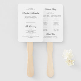 Classic Black and White Script Wedding Program Handwaaier