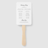 Classic Black and White Script Wedding Program Handwaaier (Achterkant)