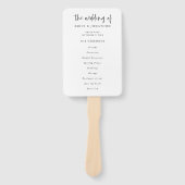 Classic Black and White Script Wedding Program Handwaaier (Voorkant)