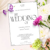 Classic Black and White Serif Wedding Invitation Kaart