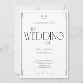 Classic Black and White Serif Wedding Invitation Kaart (Voorkant)
