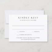 Classic Black and White Simple Wedding RSVP Kaartje (Voorkant)