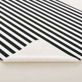Classic Black and White Striped Sherpa Deken (3/4)