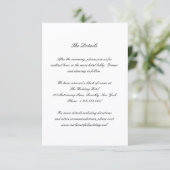 Classic Black and White Timeless Wedding Informatiekaartje (Staand voorkant)