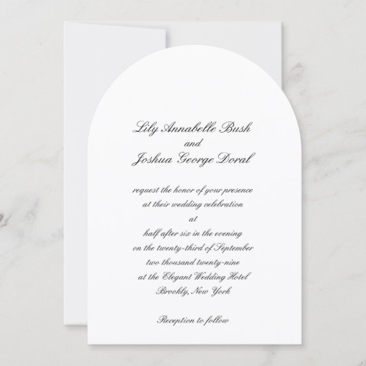 Classic Black and White Timeless Wedding Kaart (Voorkant)