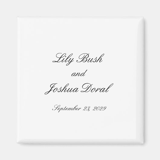 Classic Black and White Timeless Wedding Magneet (Voorkant)