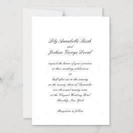 Classic Black and White Timeless Wedding Magnetische Uitnodiging