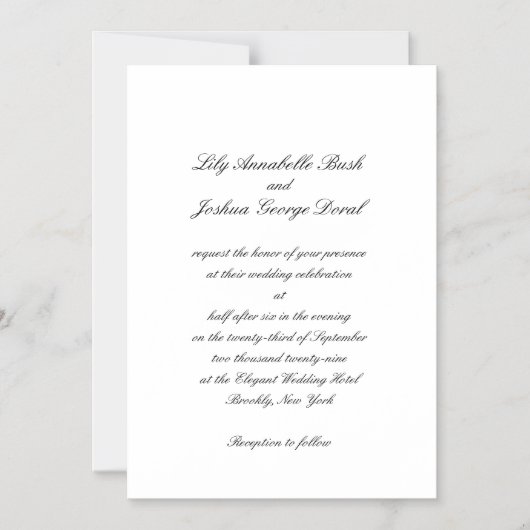 Classic Black and White Timeless Wedding Magnetische Uitnodiging (Voorkant)