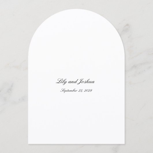 Classic Black and White Timeless Wedding Menu Kaart (Achterkant)