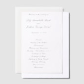 Classic Black and White Timeless Wedding Program Vellum Uitnodigingen (Offset)