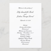 Classic Black and White Timeless Wedding Programmakaart (Voorkant)