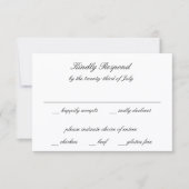 Classic Black and White Timeless Wedding RSVP Kaartje (Voorkant)