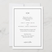 Classic Black and White Wedding Invitations Kaart (Voorkant)