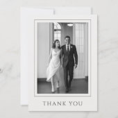 Classic Black and White Wedding Photo Thank You Bedankkaart (Voorkant)