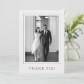 Classic Black and White Wedding Photo Thank You Bedankkaart (Staand voorkant)