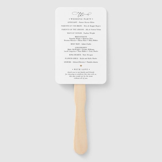 Classic Black and White Wedding Program Handwaaier (Achterkant)