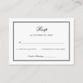 Classic Black and White Wedding Response Informatiekaartje (Voorkant)