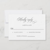 Classic Black and White Wedding RSVP card (Voorkant)