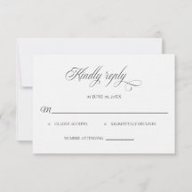 Classic Black and White Wedding RSVP card