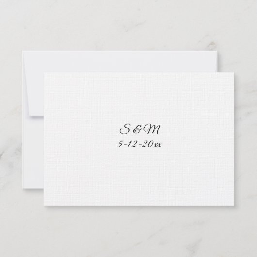 Classic Black and White Wedding RSVP card (Achterkant)