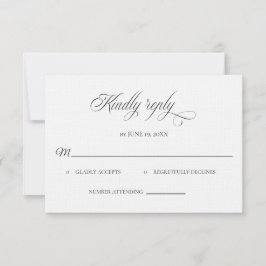 Classic Black and White Wedding RSVP card Kaartje