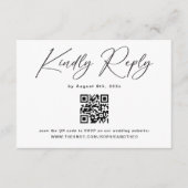 Classic Black and White Wedding RSVP Informatiekaartje (Voorkant)