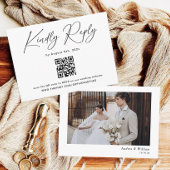 Classic Black and White Wedding RSVP Informatiekaartje