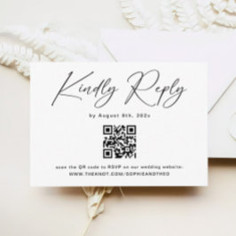 Classic Black and White Wedding RSVP Informatiekaartje