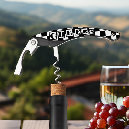 Classic Black and White Wine Corkscrew Kurkentrekker