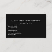 Classic Black Attorney Business Card | Ultra-Class Visitekaartje (Achterkant)