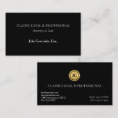 Classic Black Attorney Business Card | Ultra-Class Visitekaartje (Voorkant / Achterkant)