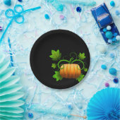 Classic Black Autumn Pumpkin-Borden Papieren Bordje (Feest)