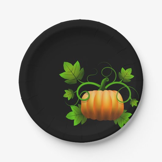 Classic Black Autumn Pumpkin-Borden Papieren Bordje (Voorkant)