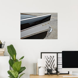 Classic Black Bel Air Car Rear Fender Poster