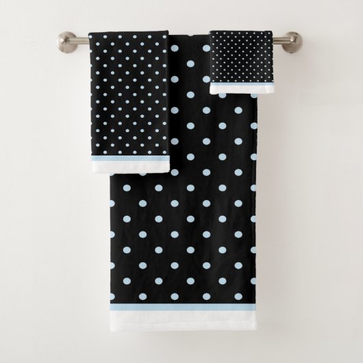 CLASSIC BLACK BLAUWE BATHROOM TOWEL SET BAD HANDDOEK (Insitu)