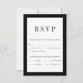 Classic Black Border RSVP-kaart met menukeuzes RSVP Kaartje (Voorkant)