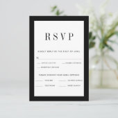 Classic Black Border RSVP-kaart met menukeuzes RSVP Kaartje (Staand voorkant)