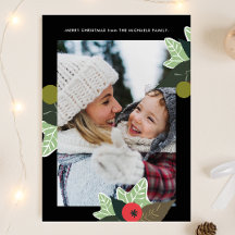 Classic Black Botanical Lijst twee kerstfoto's