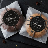 Classic Black Calligraphy Formal Wedding Ronde Sticker