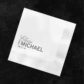 Classic Black Calligraphy Formal Wedding Servet