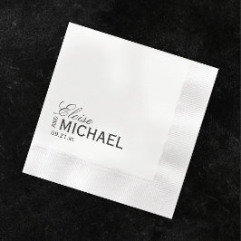 Classic Black Calligraphy Formal Wedding Servet