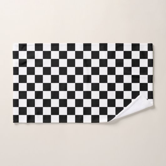 Classic black checkerboard bad handdoek (Handdoek)