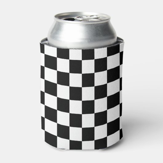 Classic black checkerboard blikjeskoeler (Blikje Voorkant)