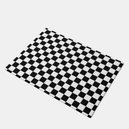 Classic black checkerboard deurmat