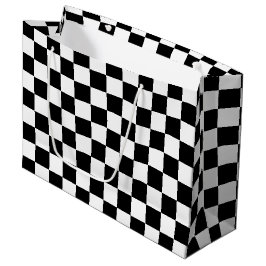 Classic black checkerboard groot cadeauzakje