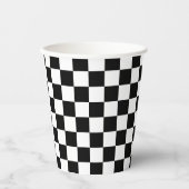 Classic black checkerboard papieren bekers (Voorkant)