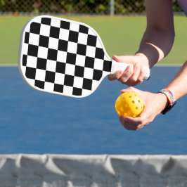 Classic black checkerboard pickleball paddle