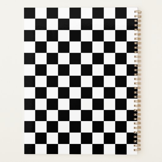 Classic black checkerboard planner (Achterkant)