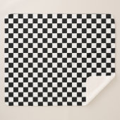 Classic black checkerboard sherpa deken (Voorkant (horizontaal))