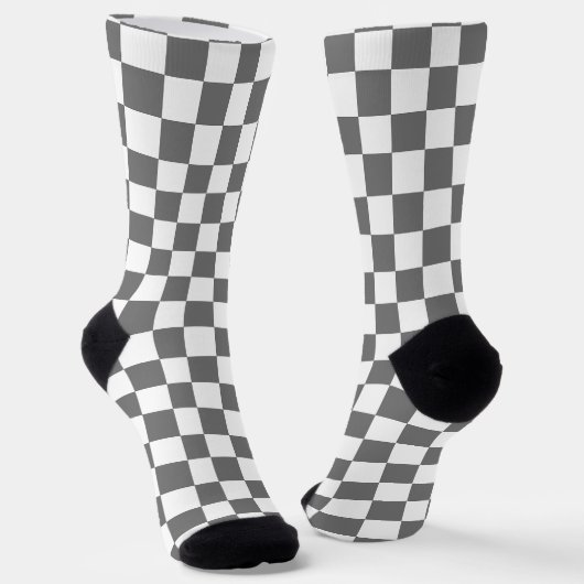 Classic black checkerboard sokken (Gebogen)